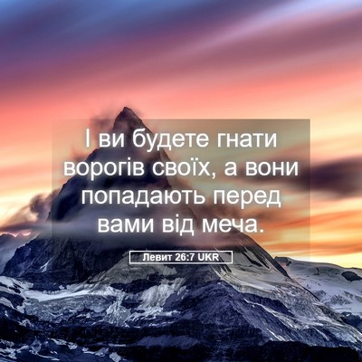 Picture 05 - Левит 26:7 UKR - І ви будете гнати ворогів - Bible Verse Picture