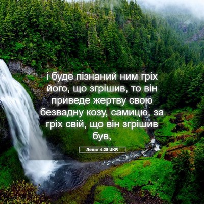 Picture 05 - Левит 4:28 UKR - і буде пізнаний ним гріх - Bible Verse Picture