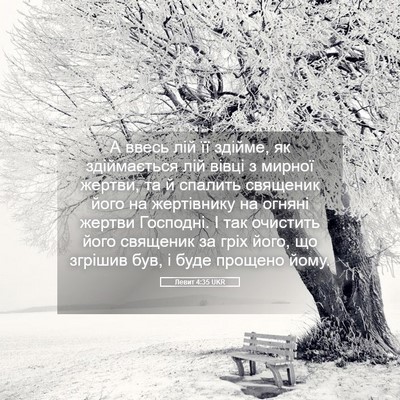 Picture 05 - Левит 4:35 UKR - А ввесь лій її здійме, як - Bible Verse Picture