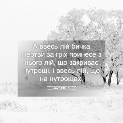 Picture 05 - Левит 4:8 UKR - А ввесь лій бичка жертви за - Bible Verse Picture