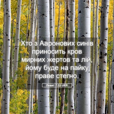 Picture 05 - Левит 7:33 UKR - Хто з Ааронових синів - Bible Verse Picture