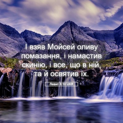 Picture 05 - Левит 8:10 UKR - І взяв Мойсей оливу - Bible Verse Picture