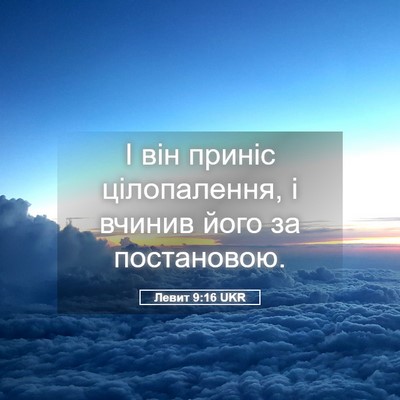 Picture 05 - Левит 9:16 UKR - І він приніс цілопалення, і - Bible Verse Picture