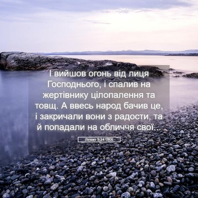 Picture 05 - Левит 9:24 UKR - І вийшов огонь від лиця - Bible Verse Picture