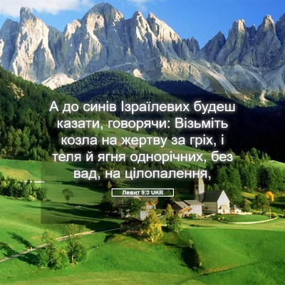 Picture 05 - Левит 9:3 UKR - А до синів Ізраїлевих - Bible Verse Picture