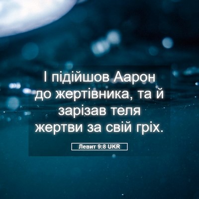 Picture 05 - Левит 9:8 UKR - І підійшов Аарон до - Bible Verse Picture