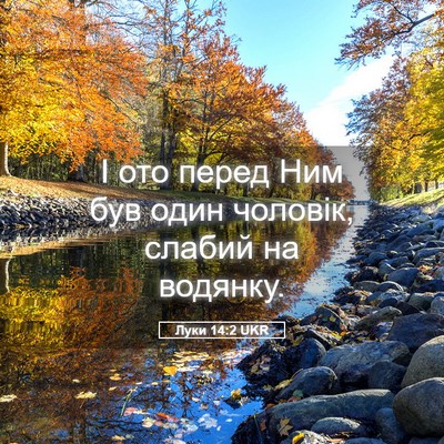 Picture 05 - Луки 14:2 UKR - І ото перед Ним був один - Bible Verse Picture