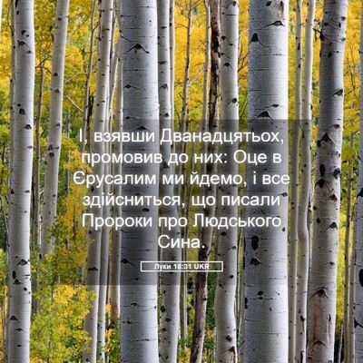 Picture 05 - Луки 18:31 UKR - І, взявши Дванадцятьох, - Bible Verse Picture