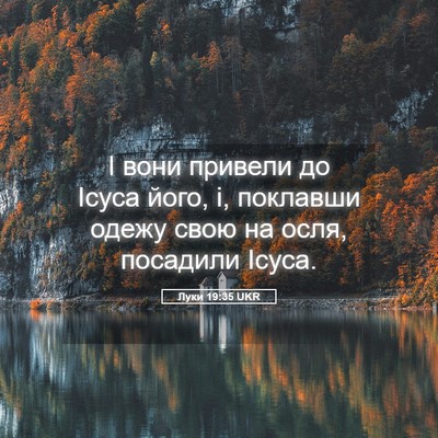 Picture 05 - Луки 19:35 UKR - І вони привели до Ісуса - Bible Verse Picture