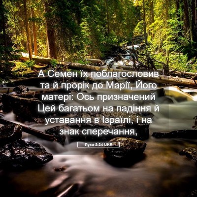 Picture 05 - Луки 2:34 UKR - А Семен їх поблагословив - Bible Verse Picture