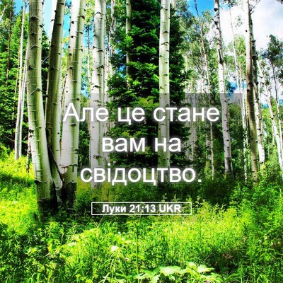 Picture 05 - Луки 21:13 UKR - Але це стане вам на - Bible Verse Picture