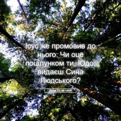 Picture 05 - Луки 22:48 UKR - Ісус же промовив до нього: - Bible Verse Picture