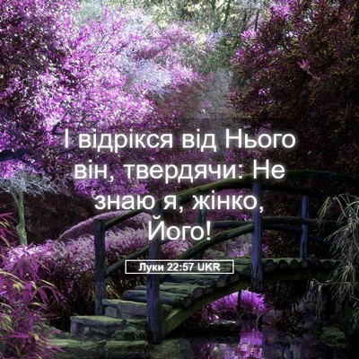 Picture 05 - Луки 22:57 UKR - І відрікся від Нього він, - Bible Verse Picture