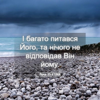 Picture 05 - Луки 23:9 UKR - І багато питався Його, та - Bible Verse Picture