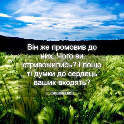 Picture 05 - Луки 24:38 UKR - Він же промовив до них: - Bible Verse Picture