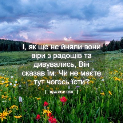 Picture 05 - Луки 24:41 UKR - І, як ще не йняли вони віри - Bible Verse Picture
