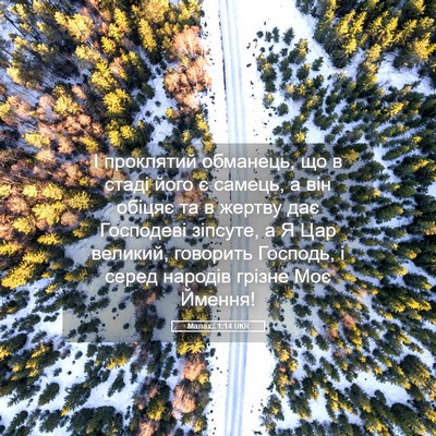 Picture 05 - Малахії 1:14 UKR - І проклятий обманець, що в - Bible Verse Picture