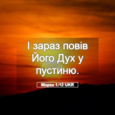 Picture 05 - Марка 1:12 UKR - І зараз повів Його Дух у - Bible Verse Picture
