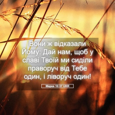 Picture 05 - Марка 10:37 UKR - Вони ж відказали Йому: Дай - Bible Verse Picture