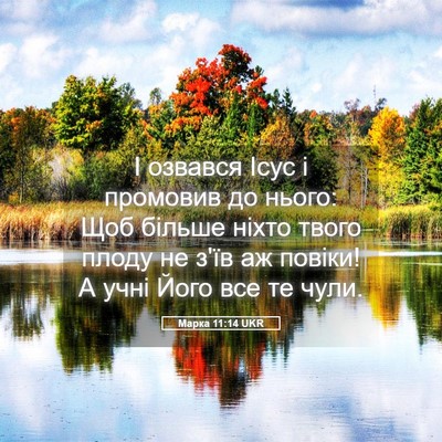 Picture 05 - Марка 11:14 UKR - І озвався Ісус і промовив - Bible Verse Picture