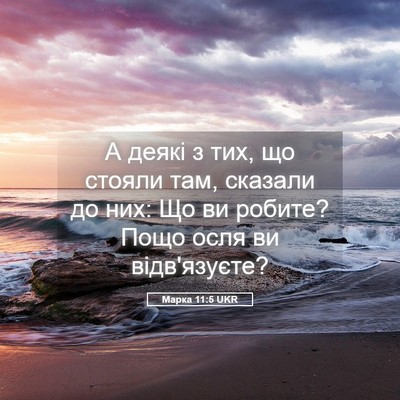 Picture 05 - Марка 11:5 UKR - А деякі з тих, що стояли - Bible Verse Picture