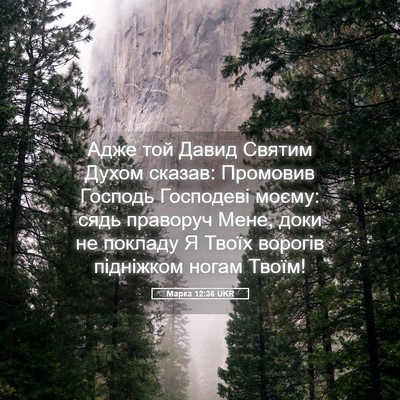 Picture 05 - Марка 12:36 UKR - Адже той Давид Святим - Bible Verse Picture