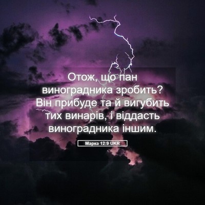 Picture 05 - Марка 12:9 UKR - Отож, що пан виноградника - Bible Verse Picture