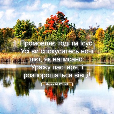 Picture 05 - Марка 14:27 UKR - Промовляє тоді їм Ісус: Усі - Bible Verse Picture