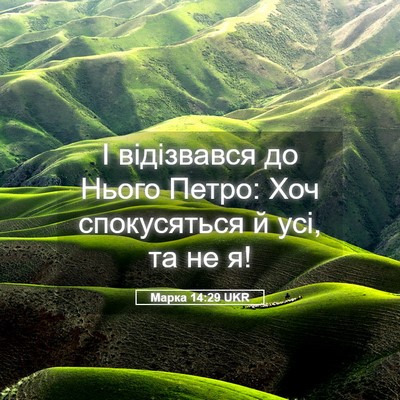 Picture 05 - Марка 14:29 UKR - І відізвався до Нього - Bible Verse Picture