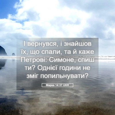 Picture 05 - Марка 14:37 UKR - І вернувся, і знайшов їх, що - Bible Verse Picture