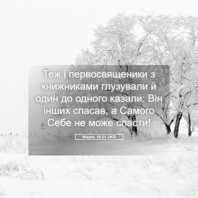 Picture 05 - Марка 15:31 UKR - Теж і первосвященики з - Bible Verse Picture