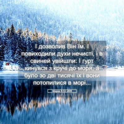 Picture 05 - Марка 5:13 UKR - І дозволив Він їм. І - Bible Verse Picture
