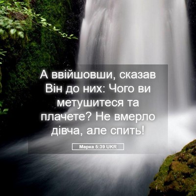 Picture 05 - Марка 5:39 UKR - А ввійшовши, сказав Він до - Bible Verse Picture