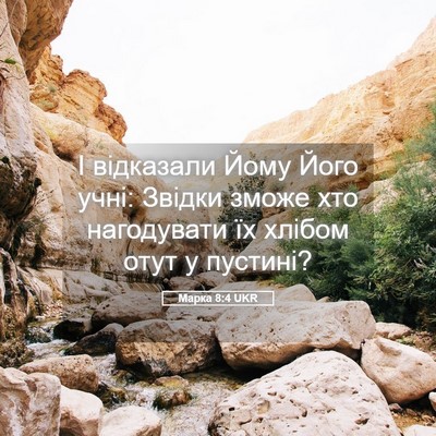 Picture 05 - Марка 8:4 UKR - І відказали Йому Його учні: - Bible Verse Picture
