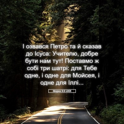 Picture 05 - Марка 9:5 UKR - І озвався Петро та й сказав - Bible Verse Picture