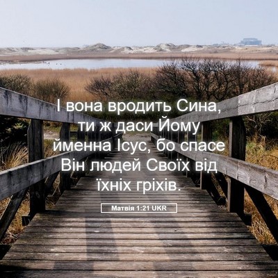 Picture 05 - Матвія 1:21 UKR - І вона вродить Сина, ти ж - Bible Verse Picture