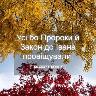 Picture 05 - Матвія 11:13 UKR - Усі бо Пророки й Закон до - Bible Verse Picture
