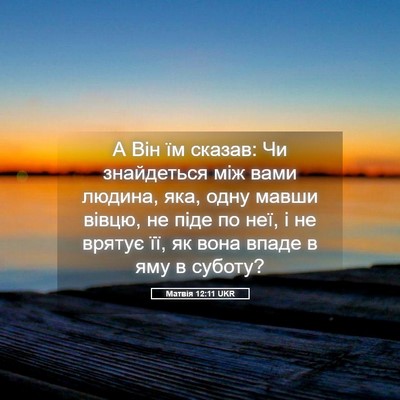 Picture 05 - Матвія 12:11 UKR - А Він їм сказав: Чи - Bible Verse Picture