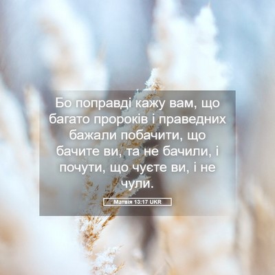 Picture 05 - Матвія 13:17 UKR - Бо поправді кажу вам, що - Bible Verse Picture