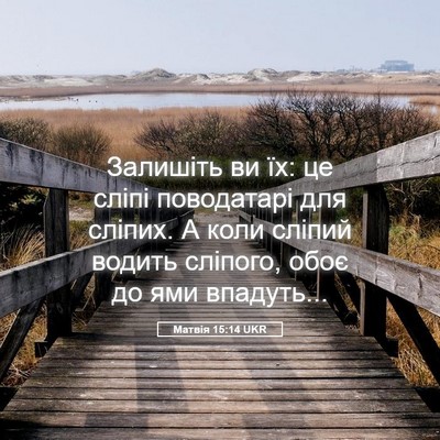 Picture 05 - Матвія 15:14 UKR - Залишіть ви їх: це сліпі - Bible Verse Picture