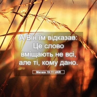 Picture 05 - Матвія 19:11 UKR - А Він їм відказав: Це слово - Bible Verse Picture