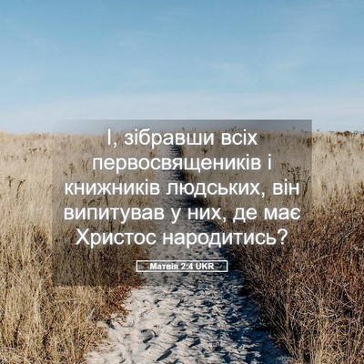 Picture 05 - Матвія 2:4 UKR - І, зібравши всіх - Bible Verse Picture