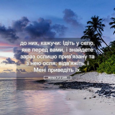 Picture 05 - Матвія 21:2 UKR - до них, кажучи: Ідіть у - Bible Verse Picture