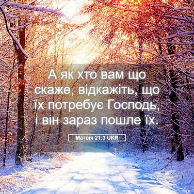 Picture 05 - Матвія 21:3 UKR - А як хто вам що скаже, - Bible Verse Picture