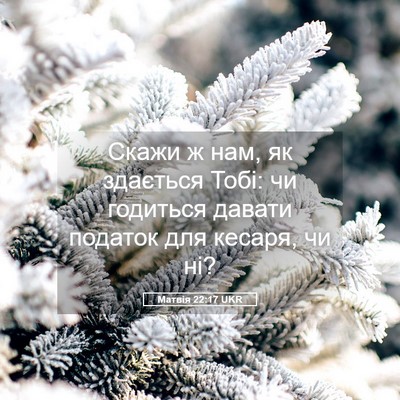 Picture 05 - Матвія 22:17 UKR - Скажи ж нам, як здається - Bible Verse Picture