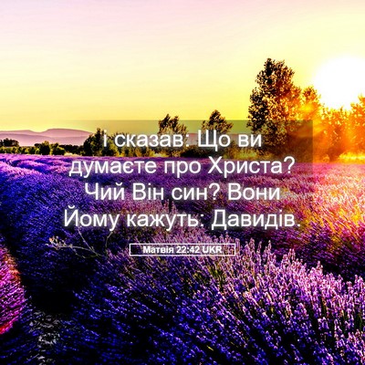 Picture 05 - Матвія 22:42 UKR - і сказав: Що ви думаєте про - Bible Verse Picture