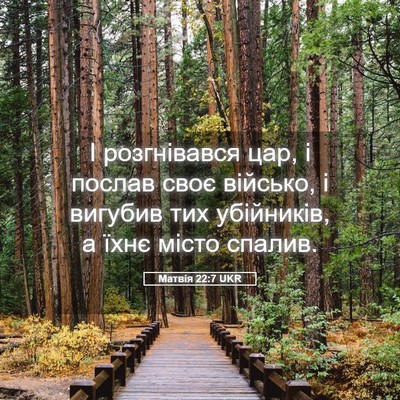 Picture 05 - Матвія 22:7 UKR - І розгнівався цар, і послав - Bible Verse Picture