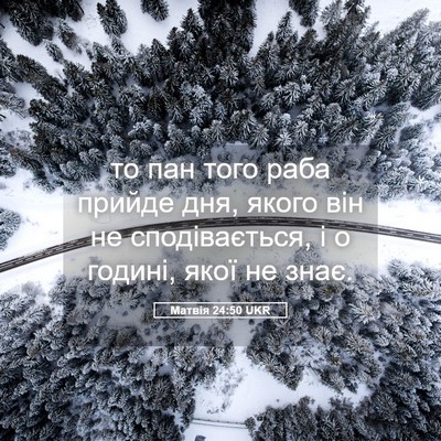 Picture 05 - Матвія 24:50 UKR - то пан того раба прийде - Bible Verse Picture