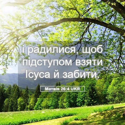 Picture 05 - Матвія 26:4 UKR - і радилися, щоб підступом - Bible Verse Picture