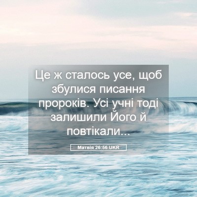 Picture 05 - Матвія 26:56 UKR - Це ж сталось усе, щоб - Bible Verse Picture